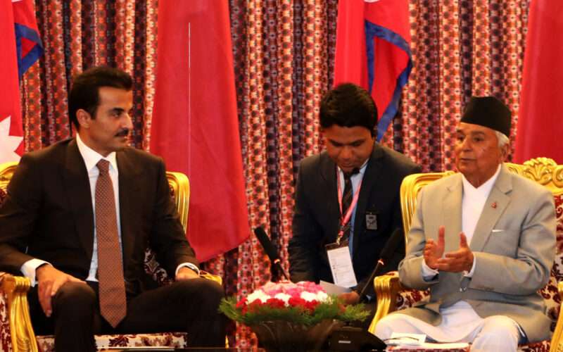राष्ट्रपति पौडेल-कतारका अमिरबीच भेटवार्ता : मध्यपूर्वी क्षेत्रमा देखिएको द्वन्द्वको वातावरण बारे राष्ट्रपतिद्वारा चिन्ता ब्यक्त्त