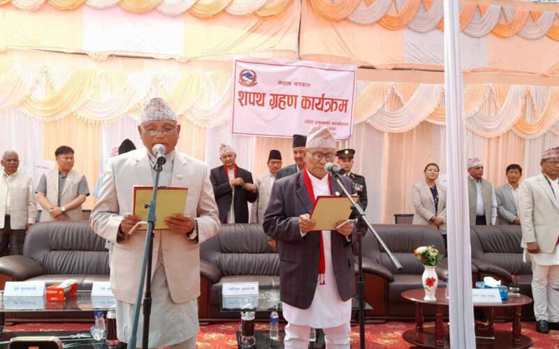 लुम्बिनी प्रदेशका मुख्यमन्त्रीसहित तीन मन्त्रीले लिए शपथ